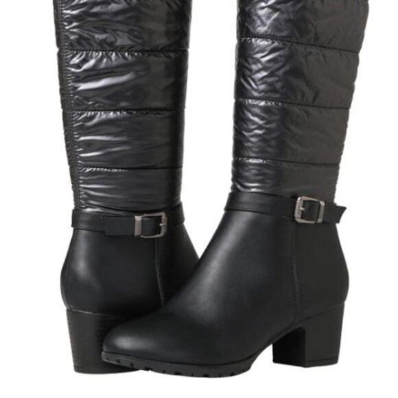 Global WIn Women's Winter Boots Knee High Mid Heel Black 8.5 19YY10-1 - Picture 1 of 7